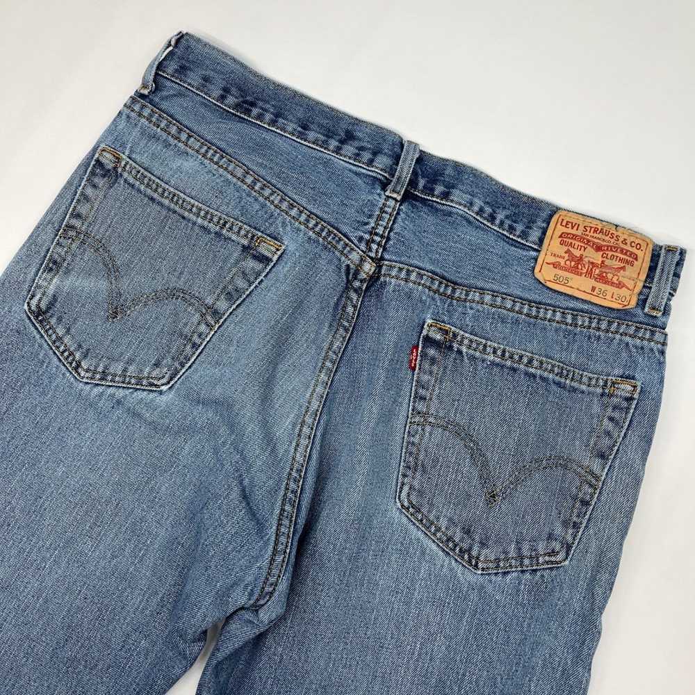 Levi's 505 Regular Fit Jeans Vintage 90's Blue 36x30 Straight Leg Cotton Denim